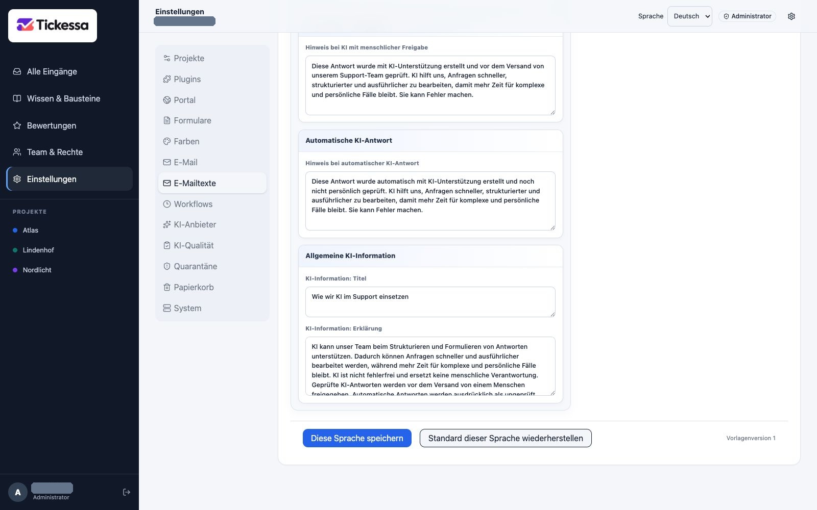 E-Mailtexte mit Herkunftshinweisen und Nachrichtenvorschau